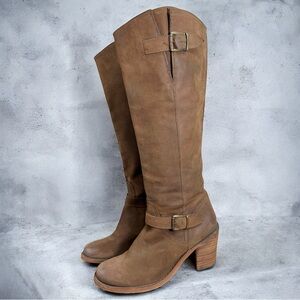 Steven by Steve Madden Leather Knee-High Boots, Size 8.5 - Classic Brown